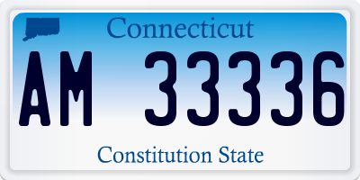CT license plate AM33336