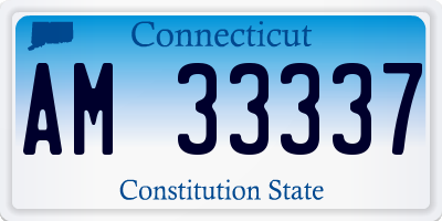 CT license plate AM33337