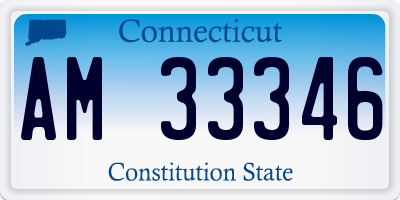 CT license plate AM33346