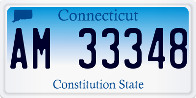 CT license plate AM33348
