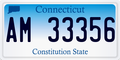 CT license plate AM33356