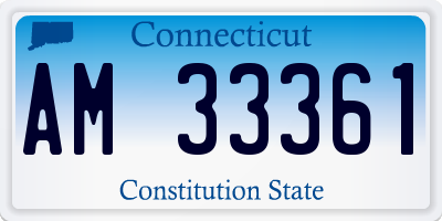 CT license plate AM33361