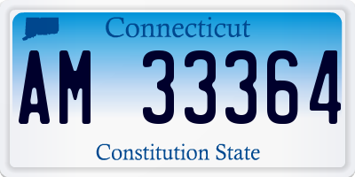 CT license plate AM33364
