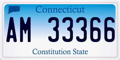 CT license plate AM33366