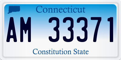 CT license plate AM33371