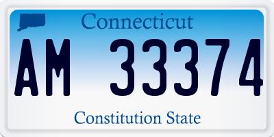 CT license plate AM33374