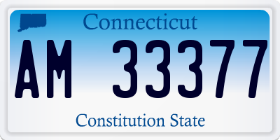 CT license plate AM33377