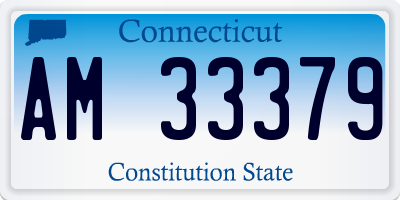 CT license plate AM33379