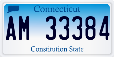 CT license plate AM33384