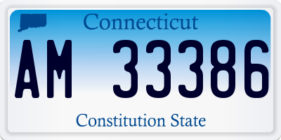 CT license plate AM33386