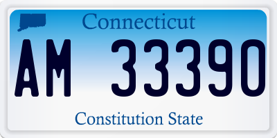 CT license plate AM33390