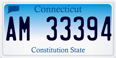 CT license plate AM33394