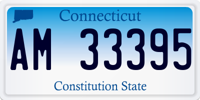 CT license plate AM33395