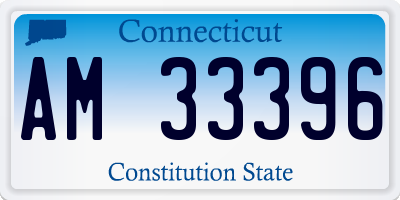 CT license plate AM33396
