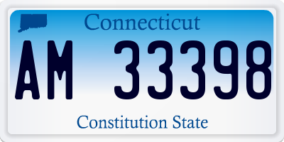 CT license plate AM33398