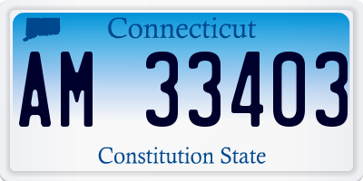 CT license plate AM33403