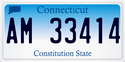 CT license plate AM33414