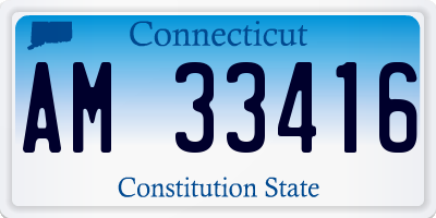 CT license plate AM33416