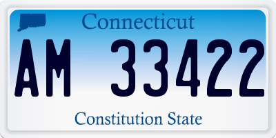 CT license plate AM33422