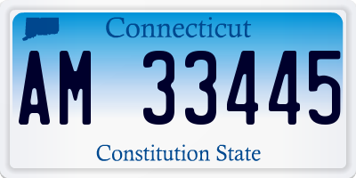 CT license plate AM33445