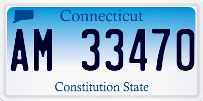 CT license plate AM33470