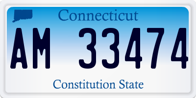 CT license plate AM33474