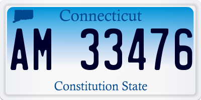 CT license plate AM33476