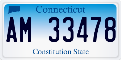 CT license plate AM33478
