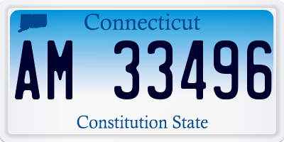 CT license plate AM33496