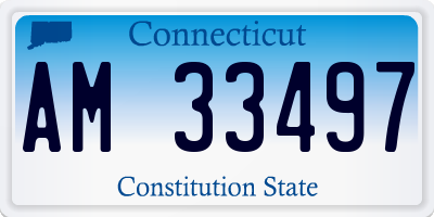 CT license plate AM33497