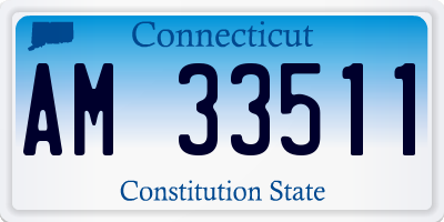 CT license plate AM33511