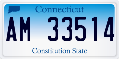 CT license plate AM33514