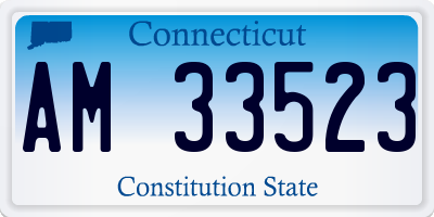 CT license plate AM33523