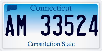 CT license plate AM33524