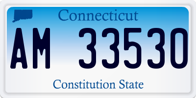 CT license plate AM33530