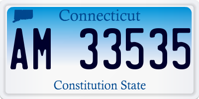 CT license plate AM33535