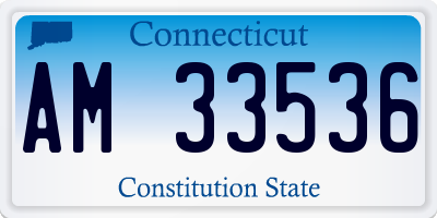 CT license plate AM33536