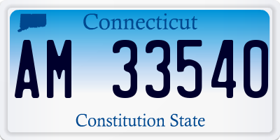 CT license plate AM33540