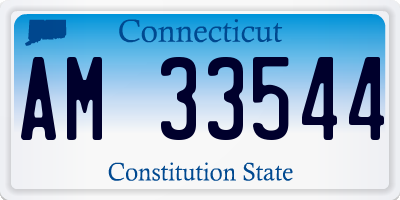 CT license plate AM33544