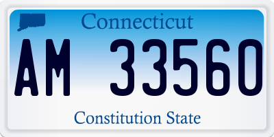 CT license plate AM33560