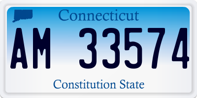 CT license plate AM33574