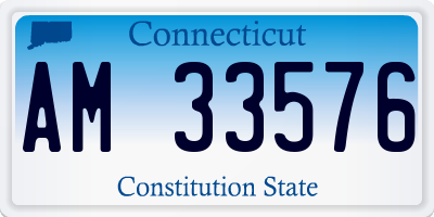 CT license plate AM33576