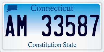 CT license plate AM33587