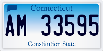 CT license plate AM33595