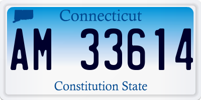 CT license plate AM33614