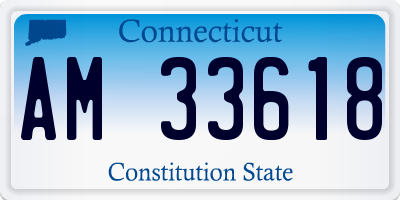 CT license plate AM33618