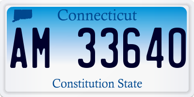 CT license plate AM33640