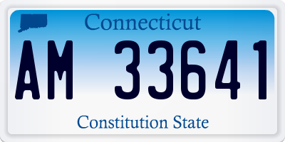 CT license plate AM33641