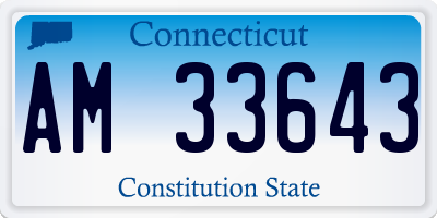 CT license plate AM33643