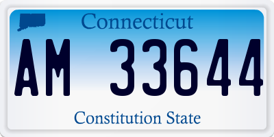 CT license plate AM33644